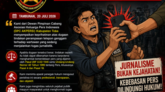 Ketua DPC AKPERSI Toba: Jika Terbukti, Perampasan HP Wartawan Merupakan Penghalangan Kerja Jurnalistik