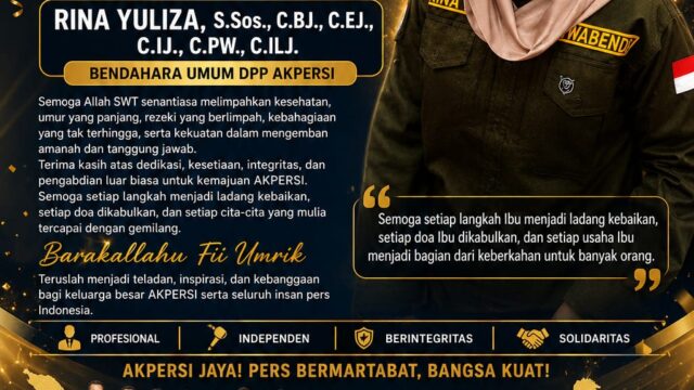 Selamat Ulang Tahun, Rina Yuliza! AKPERSI Se-Indonesia Doakan Kesuksesan, Kesehatan, dan Keberkahan